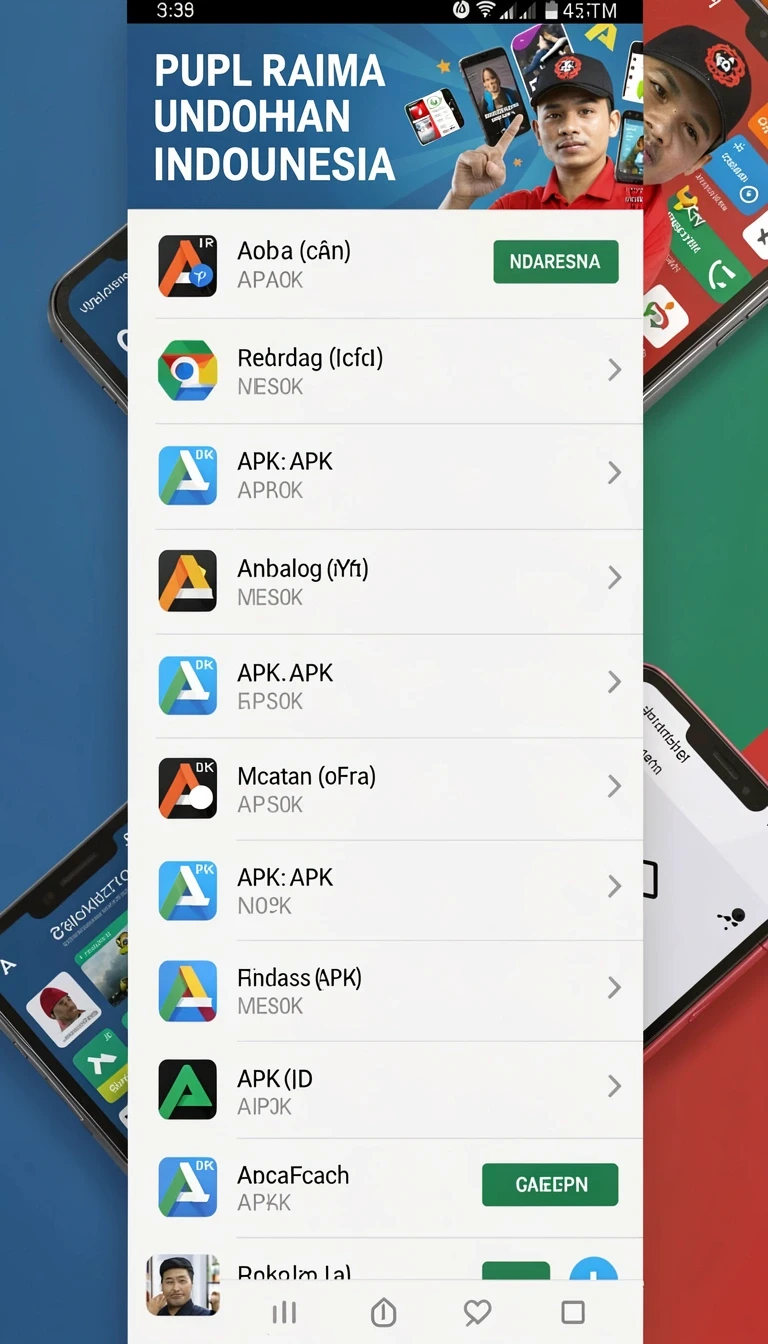 Cuplikan layar menu unduhan aceparty untuk perangkat Android